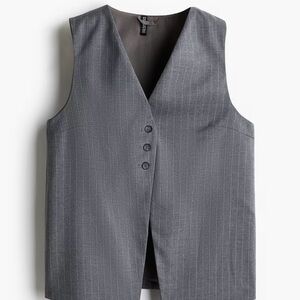 H&M Elegant Gray Long Suit Vest Size M